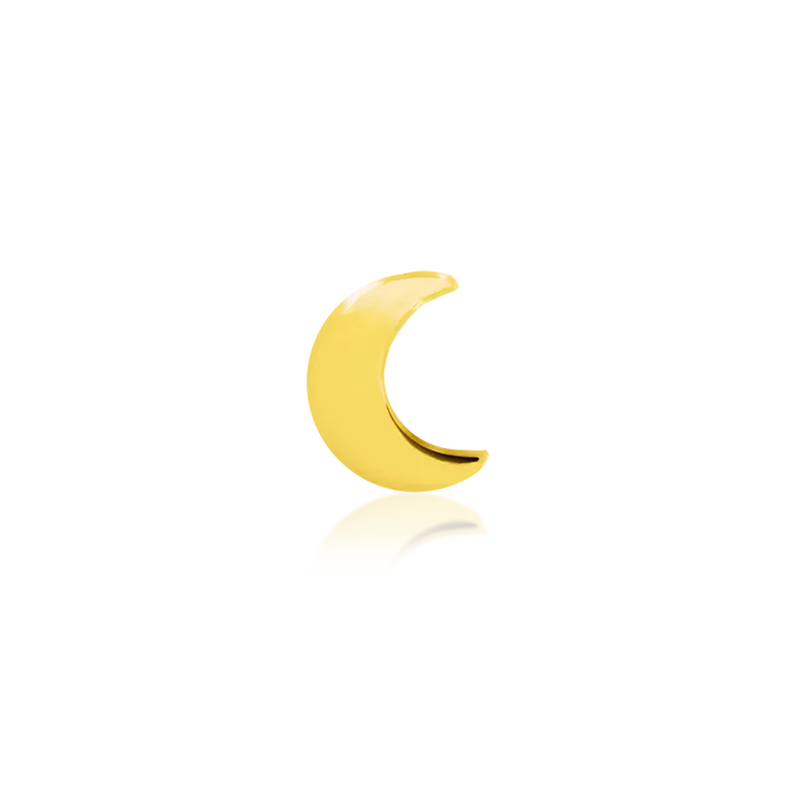 Classic crescent moon in high-polish gold, a clean and timeless silhouette