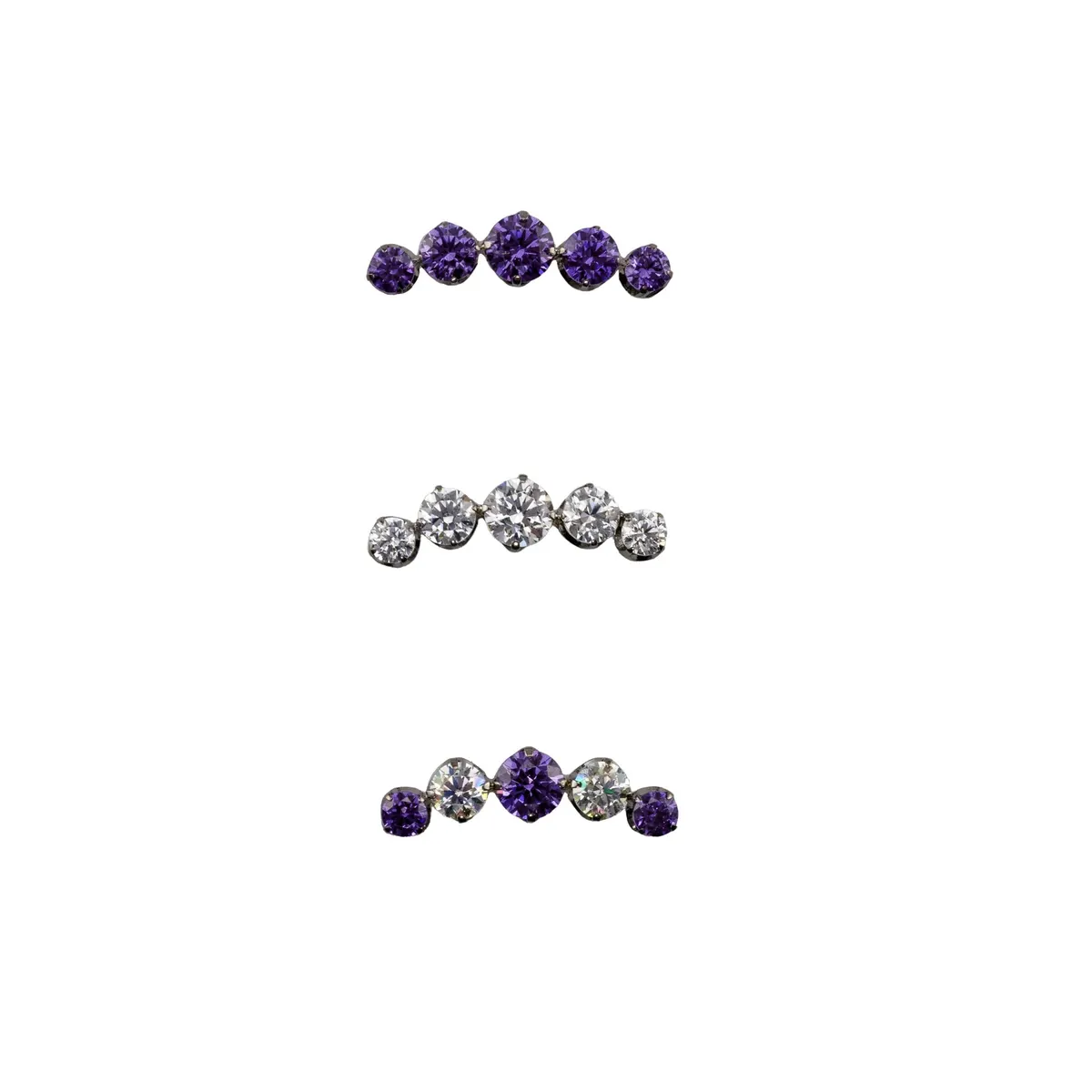 Flowing water-bearer silhouette set with round gems — celestial design in implant-grade titanium.
