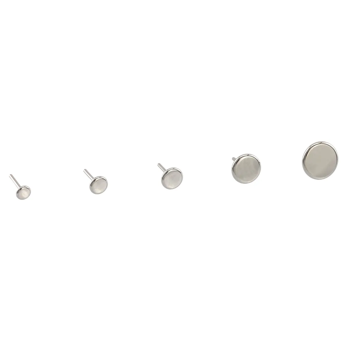 Press-fit disc end in ASTM F136 titanium — mirror finish for everyday threadless wear.