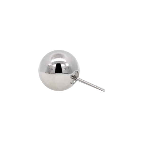 Perfectly round hollow sphere in APP-verified titanium — the staple ball end for stacks and healing.