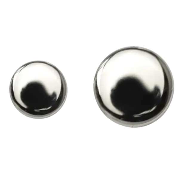 Mirror-polished APP-verified ASTM F136 titanium disk end.